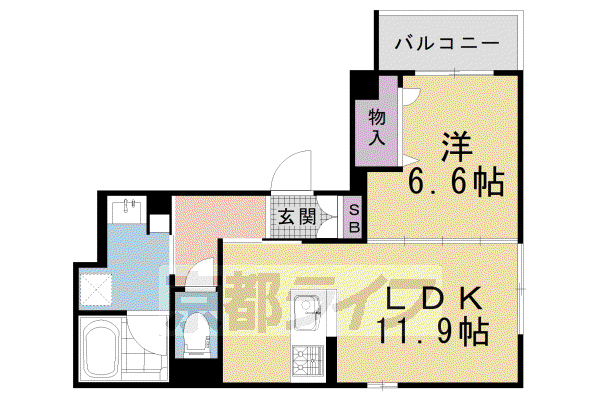 リベルテ猪熊(1LDK/3階)の間取り写真