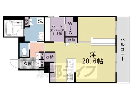 京都市烏丸線 今出川駅 徒歩13分 4階建 築1年(ワンルーム/3階)の間取り写真
