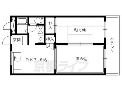 シティハイツ北村(2DK/1階)の間取り写真