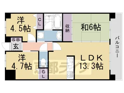 エルポート桃山(3LDK/3階)の間取り写真