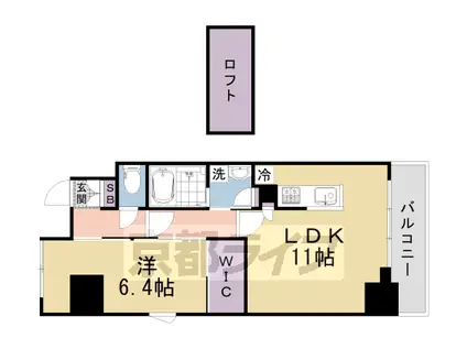 京都市烏丸線 丸太町駅(京都市営) 徒歩7分 5階建 築1年(1LDK/5階)の間取り写真