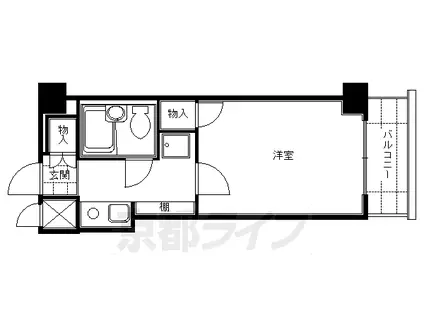 ホーユウコンフォルト京都伏見(1K/3階)の間取り写真