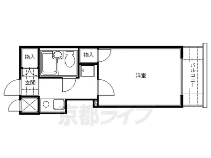 ホーユウコンフォルト京都伏見(1K/2階)の間取り写真