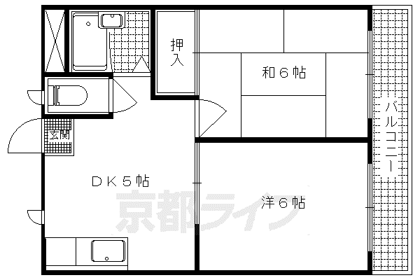 アメニティ醍醐(2DK/2階)の間取り写真
