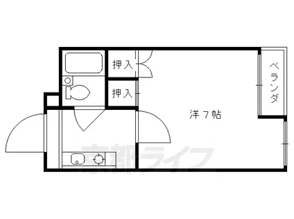 京阪電気鉄道京阪線 伏見稲荷駅 徒歩5分 3階建 築36年(1K/1階)の間取り写真