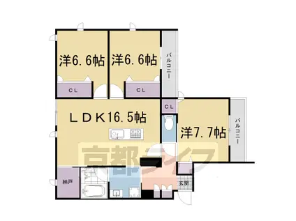 STAR ZERO(3LDK/3階)の間取り写真