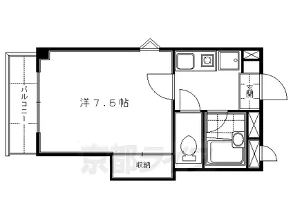 フォーブル深草(1K/2階)の間取り写真