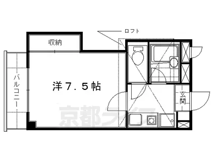 京阪電気鉄道京阪線 龍谷大前深草駅 徒歩11分 3階建 築34年(1K/3階)の間取り写真