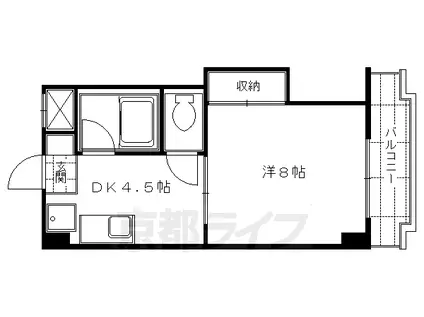 ハイツ北芳(1DK/2階)の間取り写真