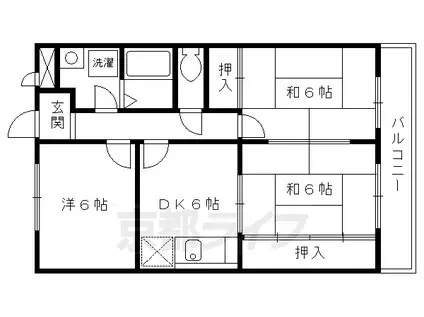 ミローズコート(3DK/3階)の間取り写真