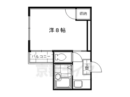 京阪電気鉄道京阪線 丹波橋駅 徒歩5分 4階建 築38年(1K/3階)の間取り写真