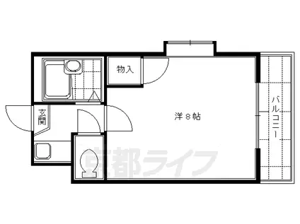 京阪電気鉄道京阪線 丹波橋駅 徒歩6分 5階建 築35年(1K/1階)の間取り写真