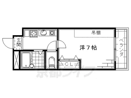 RACROSS桃山(1K/1階)の間取り写真