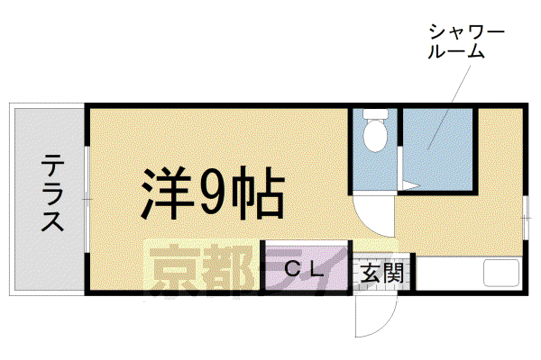 近鉄京都線 竹田駅(京都) 徒歩9分 4階建 築55年(1K/1階)の間取り写真