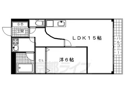 第2長栄マンション(1LDK/4階)の間取り写真