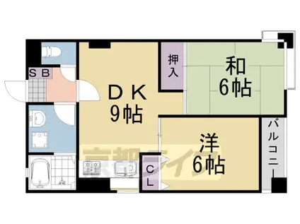 EXEⅡ(2DK/3階)の間取り写真