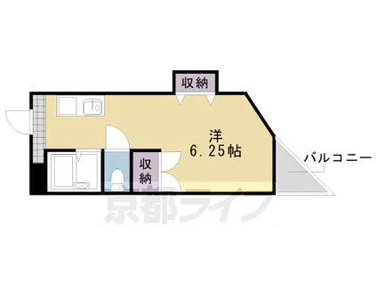 阪急電鉄嵐山線 上桂駅 徒歩13分 5階建 築38年(ワンルーム/5階)の間取り写真