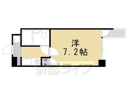 阪急電鉄京都線 桂駅 徒歩1分 4階建 築31年(1K/3階)の間取り写真