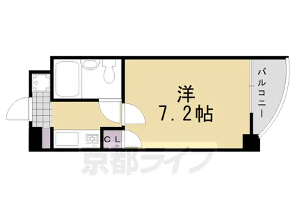 阪急電鉄京都線 桂駅 徒歩1分 4階建 築31年(1K/1階)の間取り写真