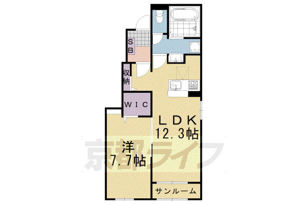 アルディエンテ栄町(1LDK/1階)の間取り写真
