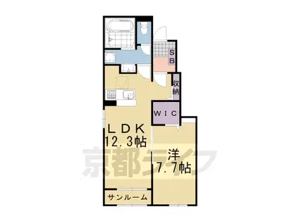 アルディエンテ栄町(1LDK/1階)の間取り写真
