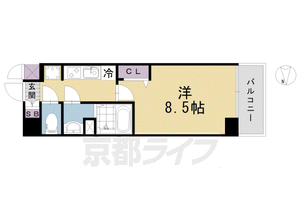 SOL CREST TAPP 伏見(1K/3階)の間取り写真