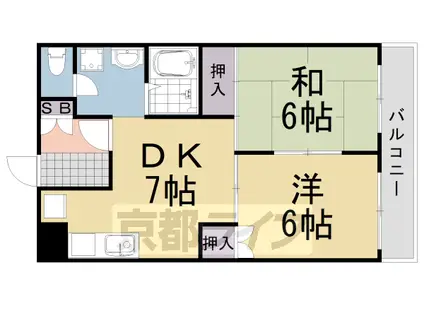 コートヴィレッジ洛西(2DK/2階)の間取り写真