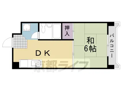 ラ・ティーダ上桂(1K/5階)の間取り写真