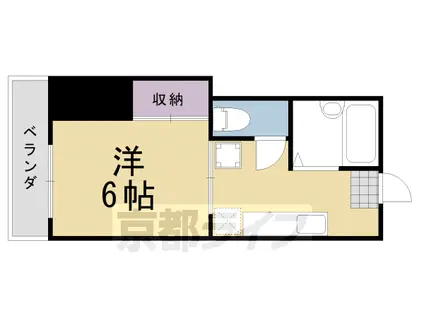 阪急電鉄京都線 桂駅 徒歩9分 2階建 築39年(1K/1階)の間取り写真