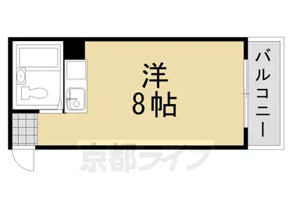 阪急電鉄京都線 桂駅 徒歩8分 3階建 築41年(ワンルーム/3階)の間取り写真