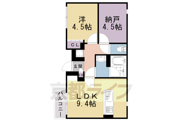 阪急電鉄京都線 西院駅(阪急) 徒歩5分 3階建 築2年(1SLDK/2階)の間取り写真