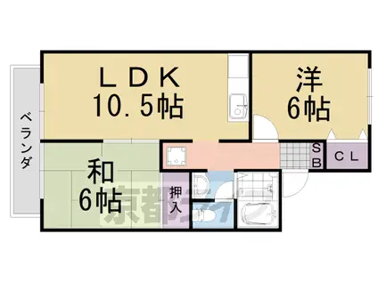 セジュール弥生(2LDK/1階)の間取り写真