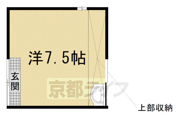 京都市東西線 太秦天神川駅 徒歩12分 2階建 築8年(ワンルーム/1階)の間取り写真