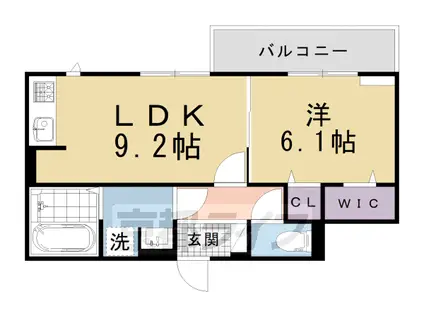 京都市烏丸線 北大路駅 徒歩23分 3階建 築1年(1LDK/3階)の間取り写真