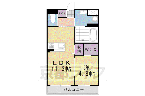 東海道本線 桂川駅(京都) 徒歩20分 3階建 築1年(1LDK/2階)の間取り写真