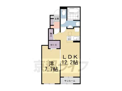 京阪電気鉄道京阪線 淀駅 徒歩23分 2階建 築1年(1LDK/1階)の間取り写真