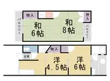 京福北野線 北野白梅町駅 徒歩19分 2階建 築46年