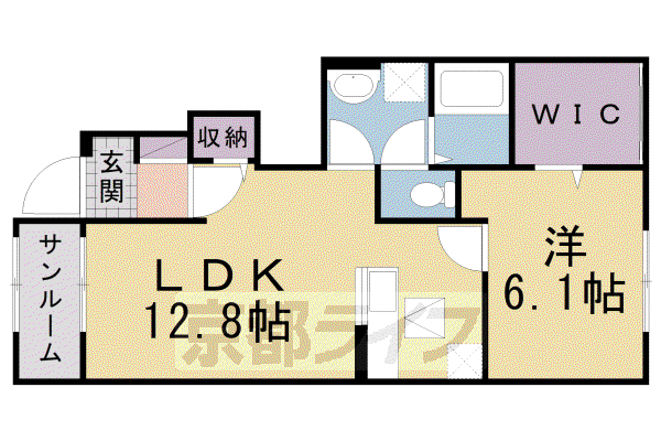 片町線 木津駅(京都) 徒歩15分 2階建 築5年(1LDK/1階)の間取り写真