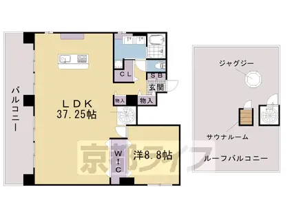 京都市東西線 太秦天神川駅 徒歩7分 5階建 築1年(1LDK/5階)の間取り写真