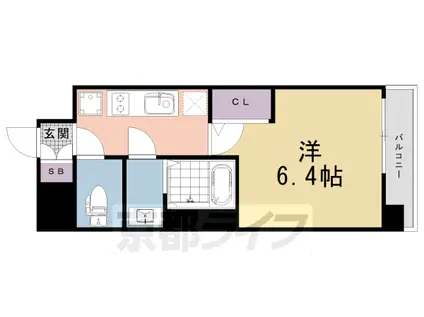 東海道本線 西大路駅 徒歩10分 10階建 新築(1K/9階)の間取り写真