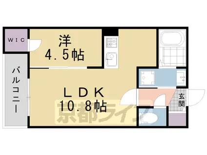 京阪電気鉄道鴨東線 神宮丸太町駅 徒歩6分 3階建 築1年(1LDK/3階)の間取り写真