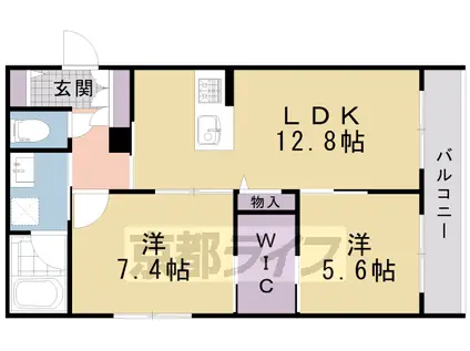 シャーメゾン箱ノ井(2LDK/2階)の間取り写真