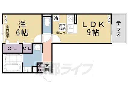 BRANSIA膳所(1LDK/1階)の間取り写真