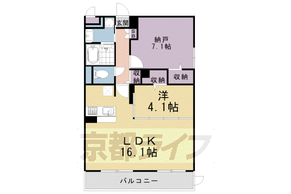 東海道本線 桂川駅(京都) 徒歩10分 5階建 築2年(1SLDK/1階)の間取り写真