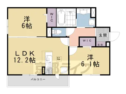 アイル京都八条(2LDK/1階)の間取り写真