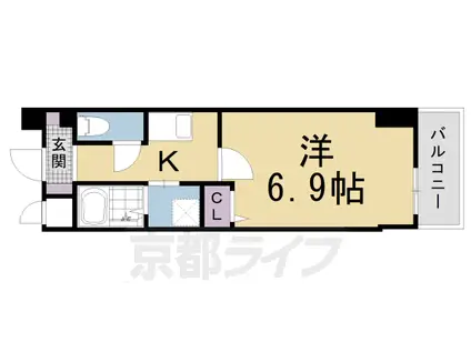 ESTRUTH KYOTO(1K/6階)の間取り写真