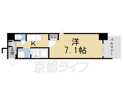 ESTRUTH KYOTO(1K/2階)の間取り写真