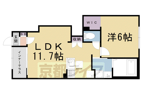 ARIETTA HARADANI(1LDK/1階)の間取り写真