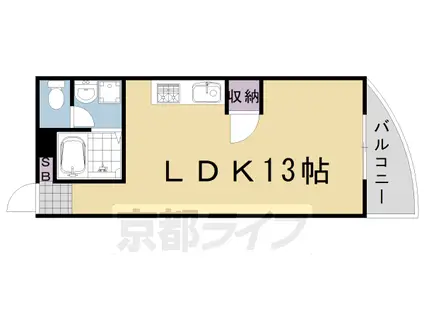 東海道本線 桂川駅(京都) 徒歩19分 3階建 築36年(ワンルーム/1階)の間取り写真