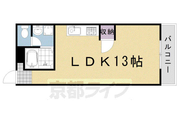 東海道本線 桂川駅(京都) 徒歩19分 3階建 築37年(ワンルーム/1階)の間取り写真